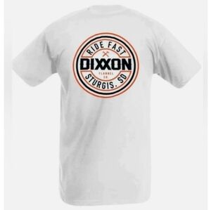 NWT Men's Dixxon White Tee Sturgis Ride Fast Corpo Short Sleeve Shirt Large